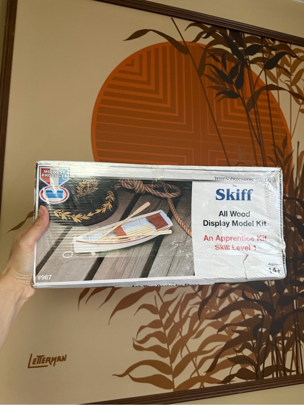 Vintage Midwest Products "The Skiff" All-Wood Model Boat Kit #967